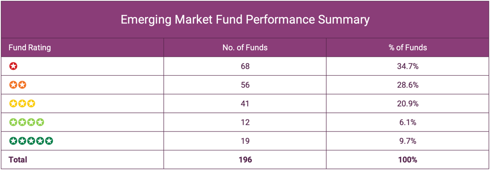 Emerging Market Fund Performance Summary